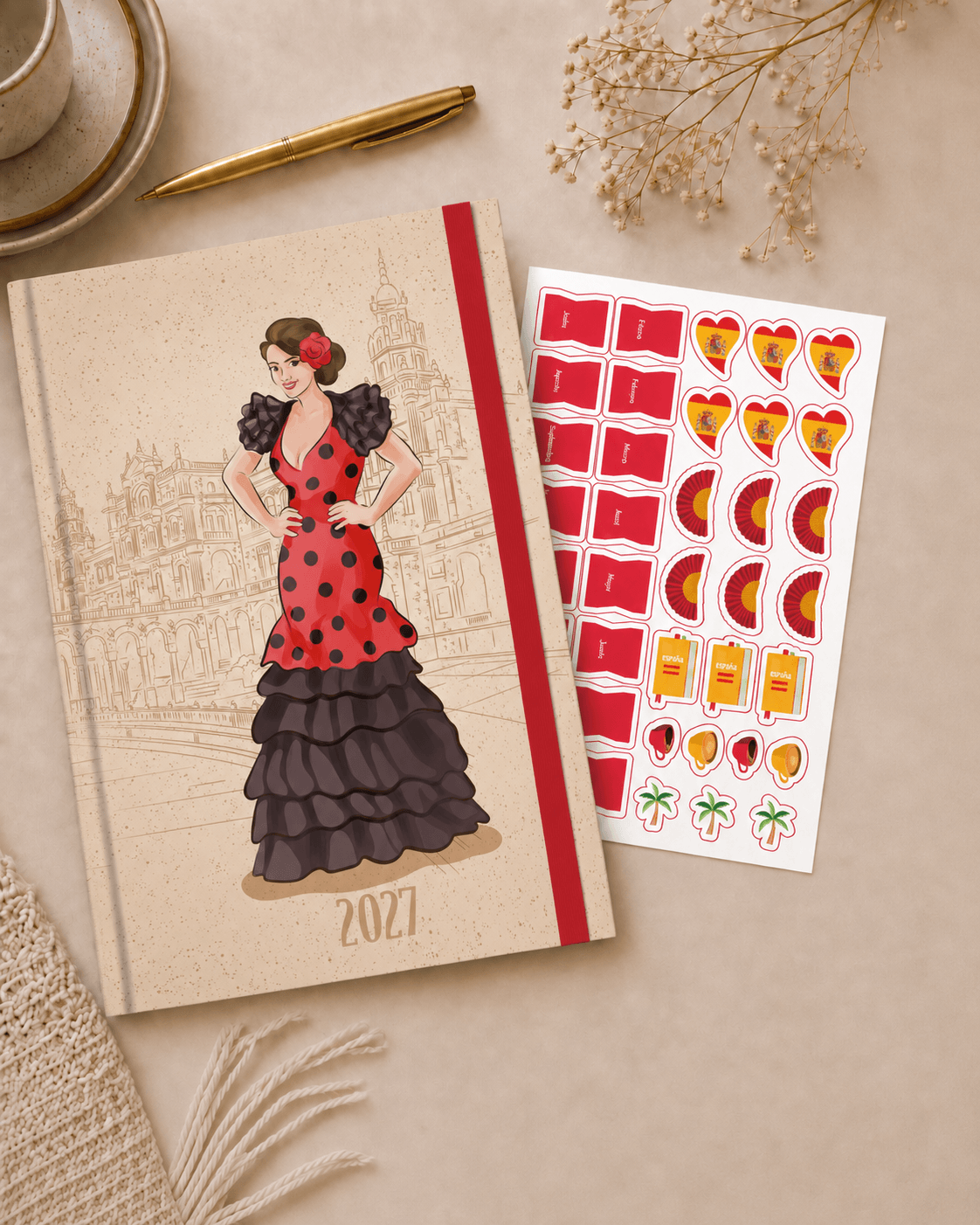 Kalendarz rozwojowy po hiszpańsku 2027 FLAMENCO